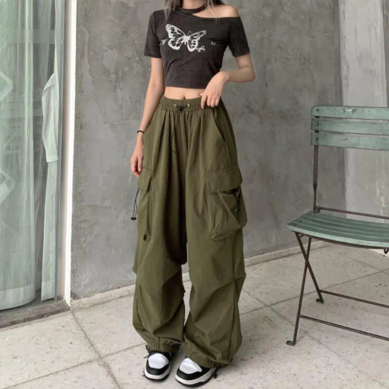 Wide-Leg Cargo Pants