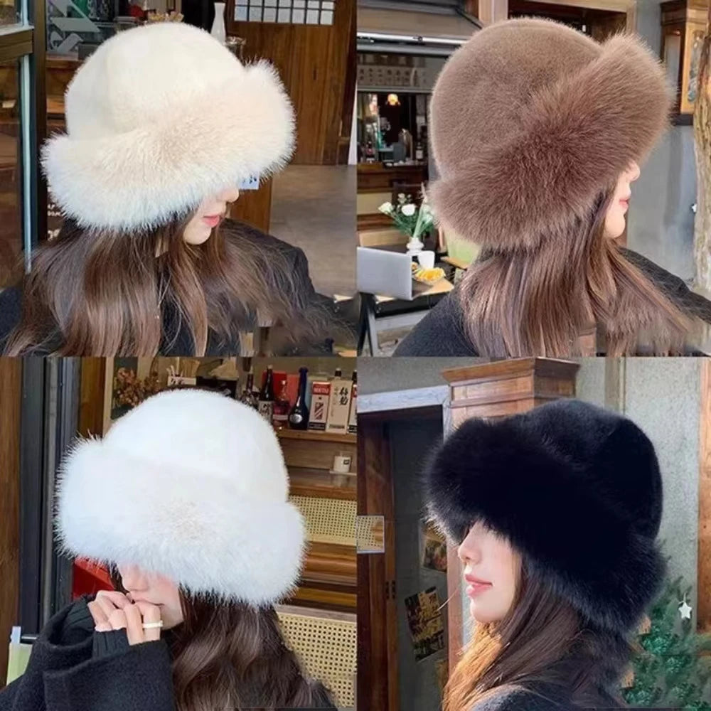 Faux Fur Winter Bucket Hat