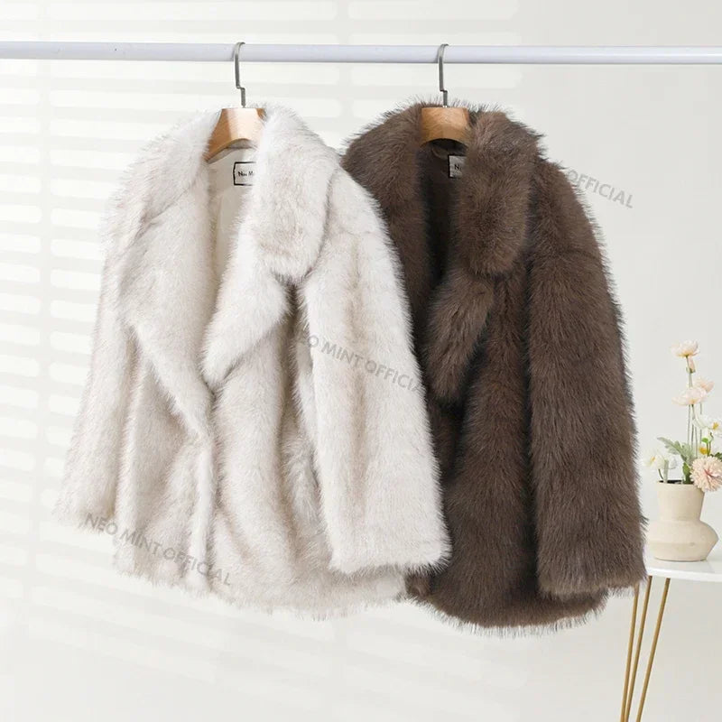 fluffy Faux Fox Fur Jacket
