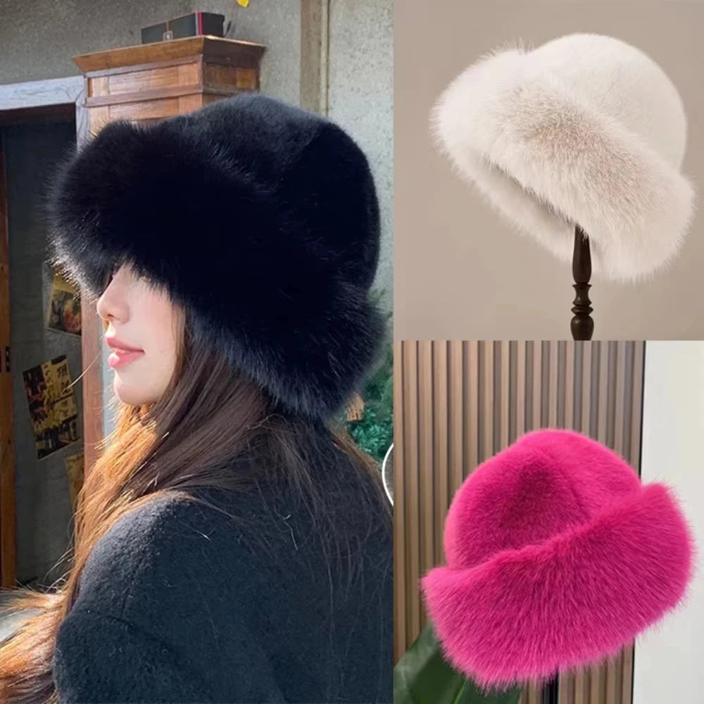 Faux Fur Winter Bucket Hat