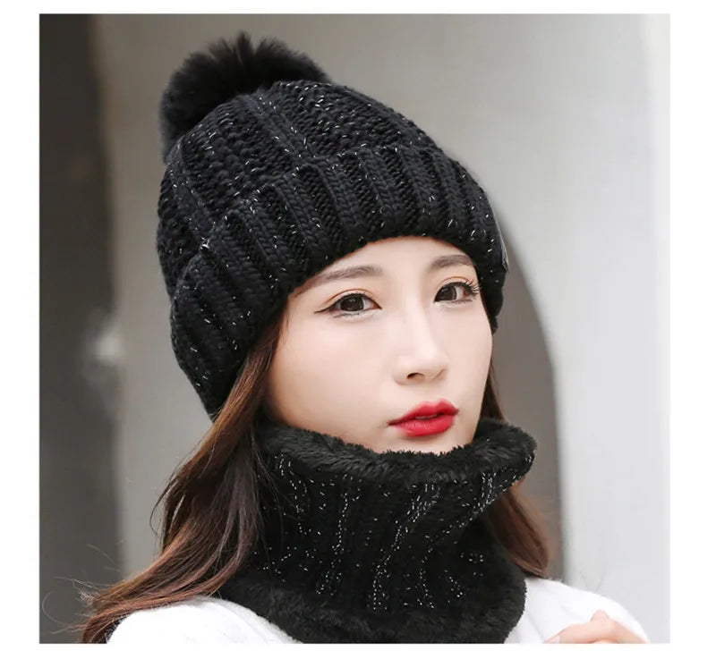 Knit Beanie &amp; Neck Warmer Set