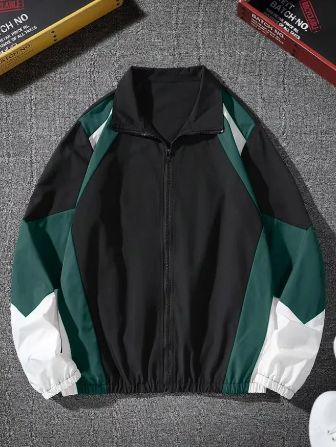 Retro Color-Block Windbreaker