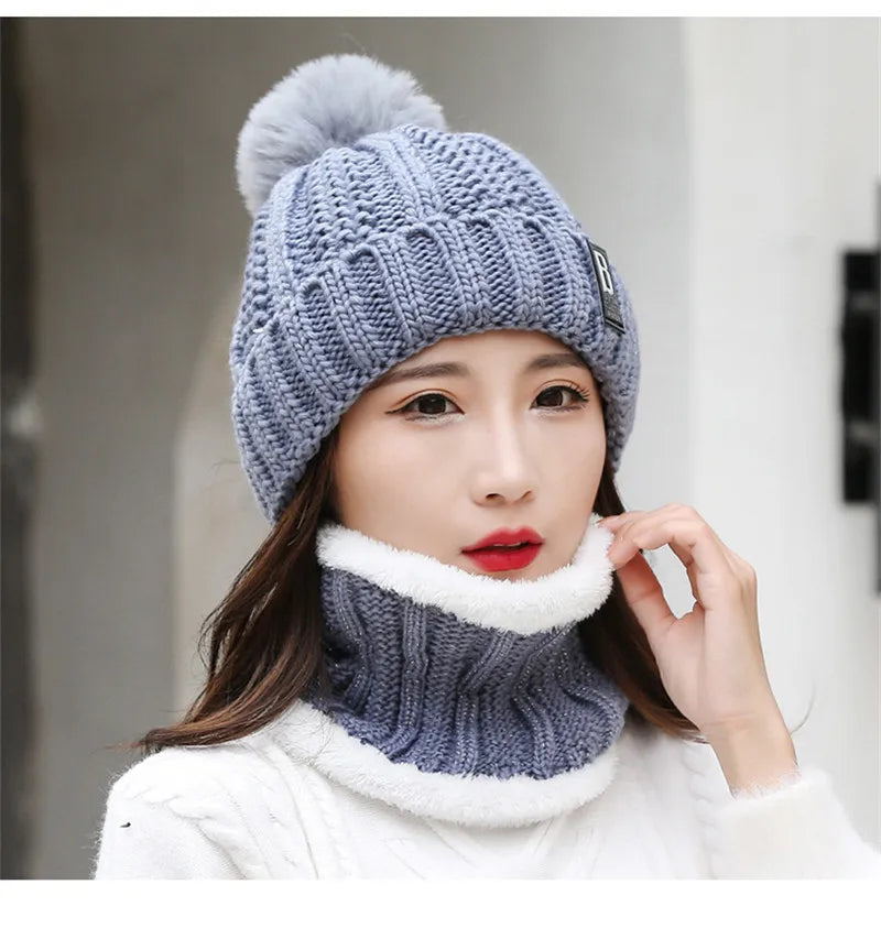 Knit Beanie &amp; Neck Warmer Set