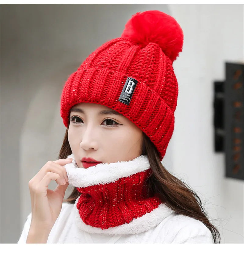 Knit Beanie &amp; Neck Warmer Set