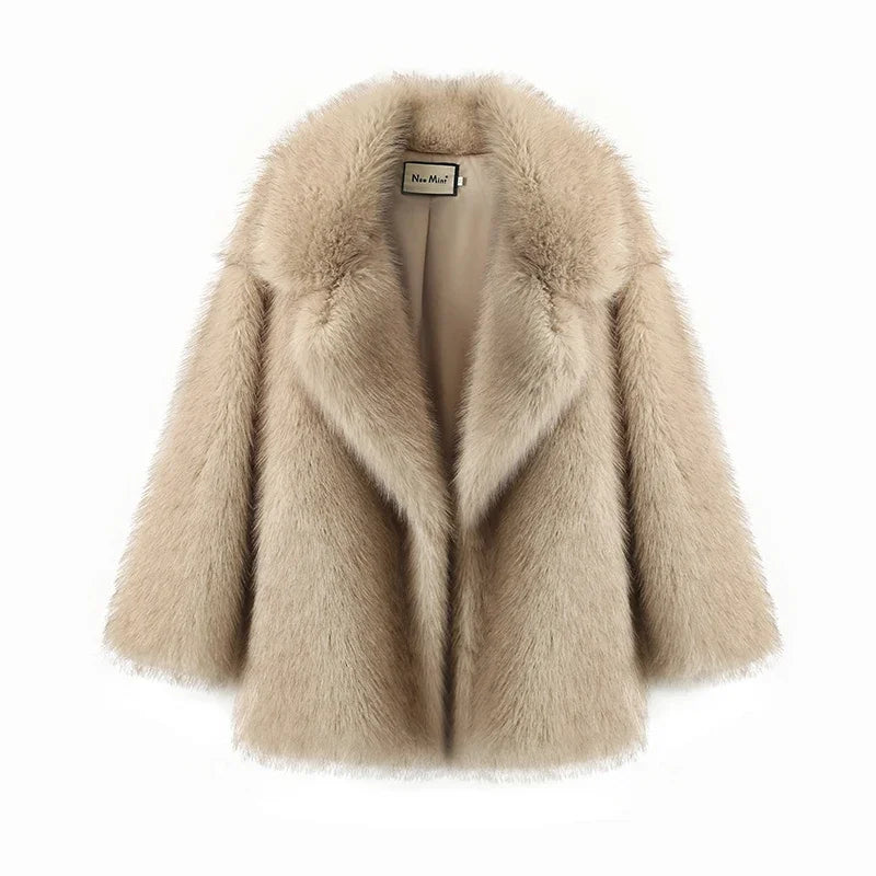 fluffy Faux Fox Fur Jacket