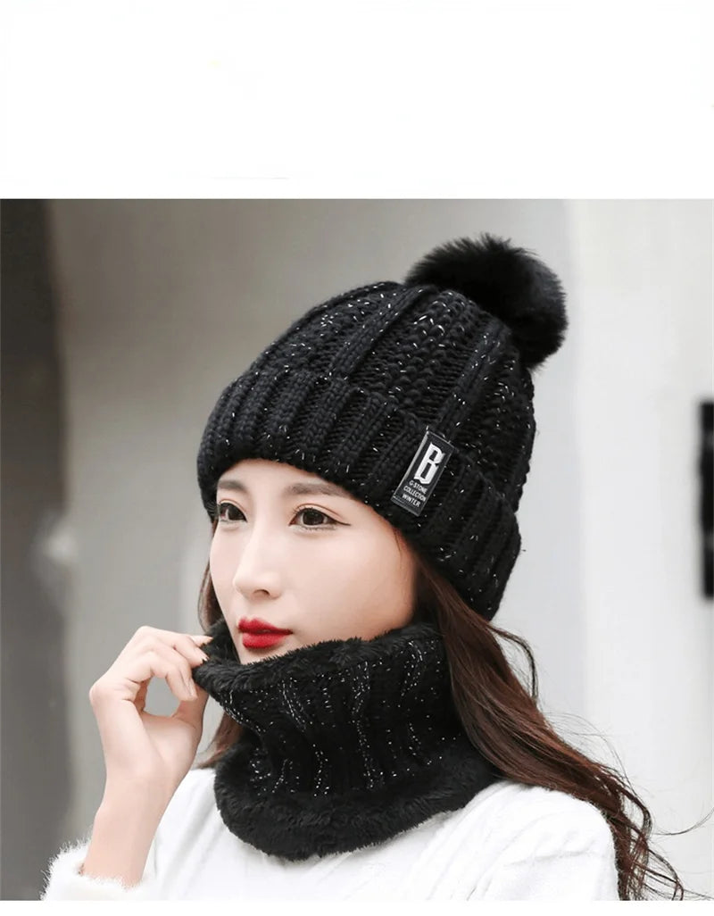 Knit Beanie &amp; Neck Warmer Set