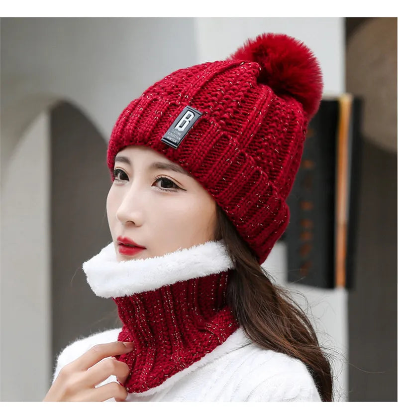 Knit Beanie &amp; Neck Warmer Set