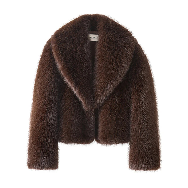 Fur Jacket Vintage Chic Overcoat
